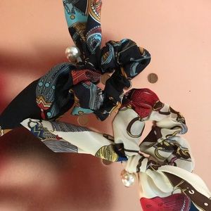 Silk print scrunchies + bonus headband!